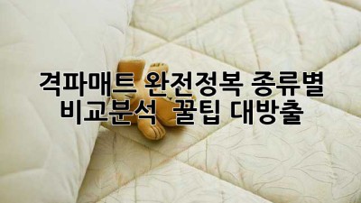 격파매트 완전정복🔥 종류별 비교분석 & 꿀팁 대방출!