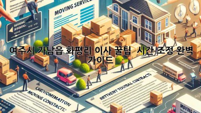 여주시 가남읍 화평리 이사 꿀팁🍯 & 시간 조정 완벽 가이드!